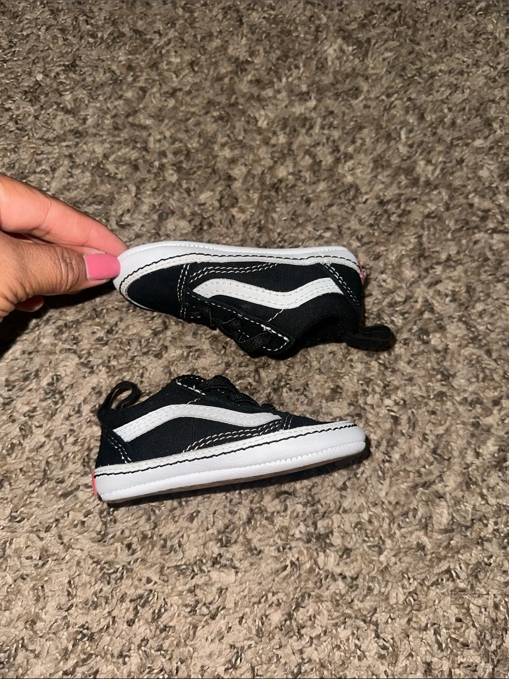 Vans Old Skool Crib Black and White Baby Infant Walker Shoes